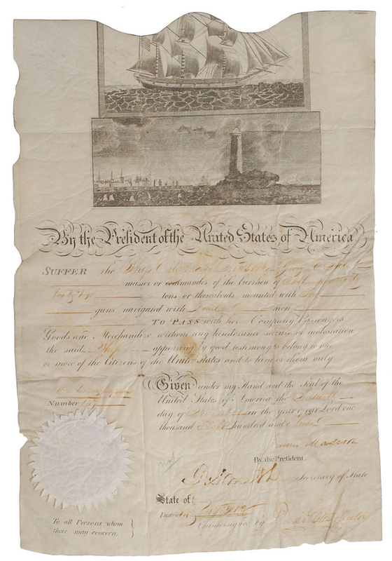 Lot 18 James Madison Signed Document