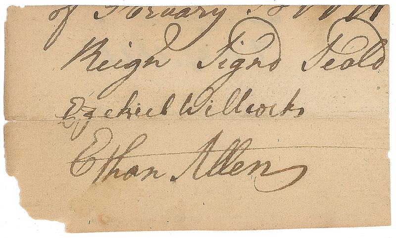 Lot 398 Ethan Allen: The legendary leader of the Green Mountain Boys