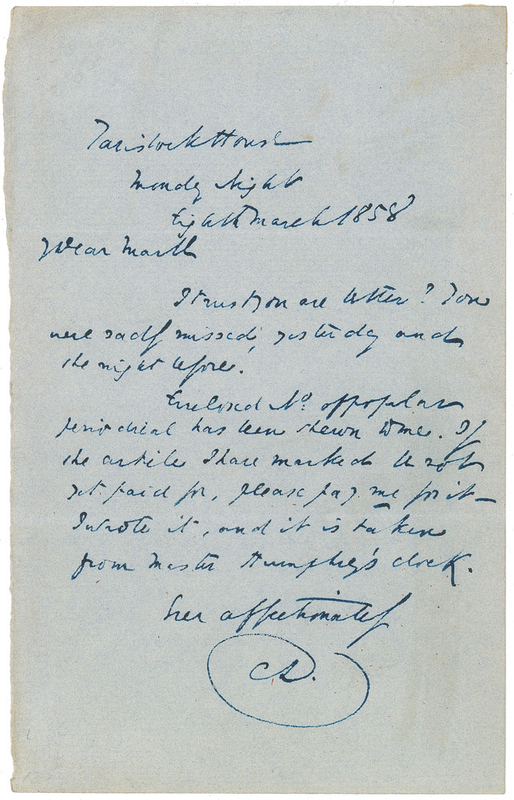Lot 569 Charles Dickens: Dickens and plagiarism: the story said to have inspired Poe?s famous tale