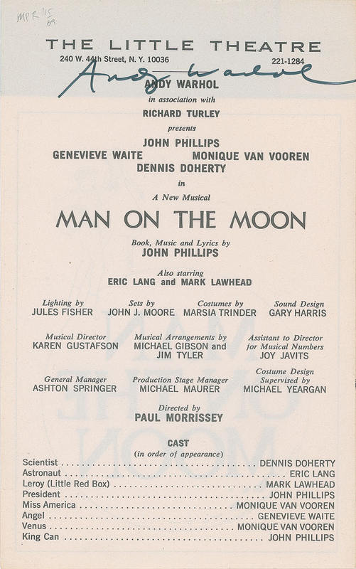 Lot 540 Andy Warhol Playbill
