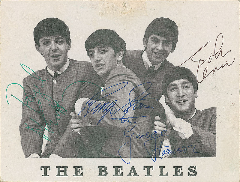 Lot 685 Beatles: Lennon and McCartney: Beatles fan club card signed by John and Paul
