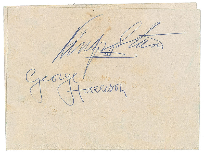 Lot 683 Beatles: Harrison and Starr Signatures