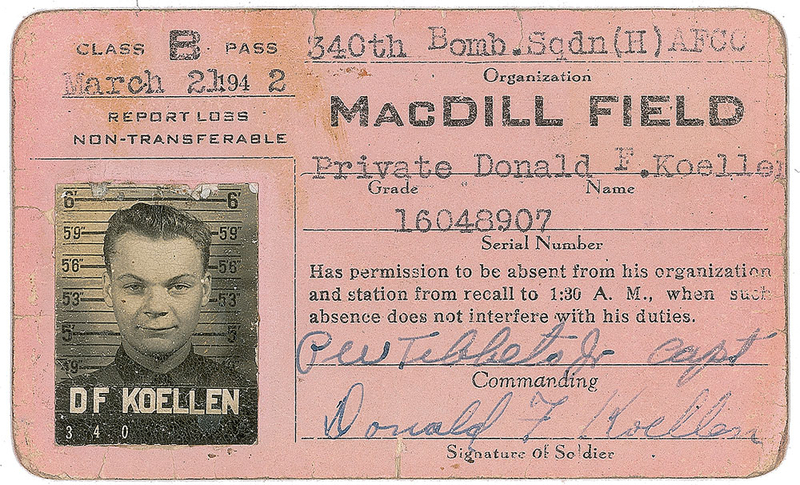 Lot 440 Enola Gay: Paul Tibbets ID card