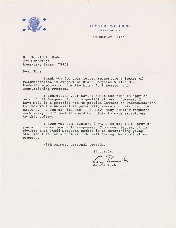 Lot 199 George Bush Typed Letter Signed