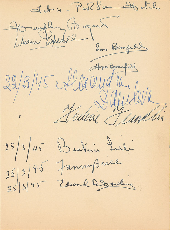Lot 778 Humphrey Bogart and Lauren Bacall Signature