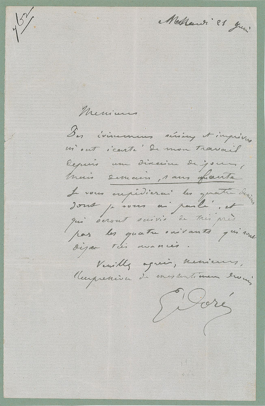 Lot 532 Gustave Dore Handwritten Letter Signed