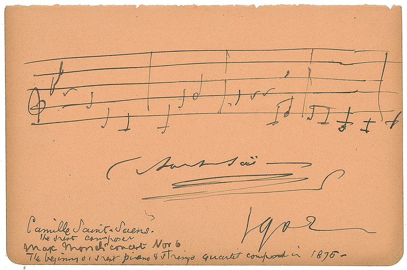 Lot 676 Camille Saint-Saens Signed Musical Quote