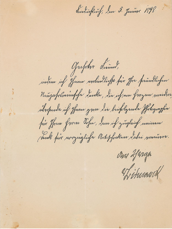 Lot 320 Otto von Bismarck Signed Letter
