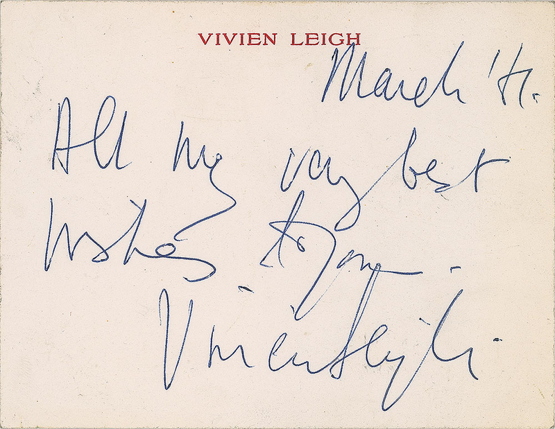 Lot 832 Vivien Leigh Signature