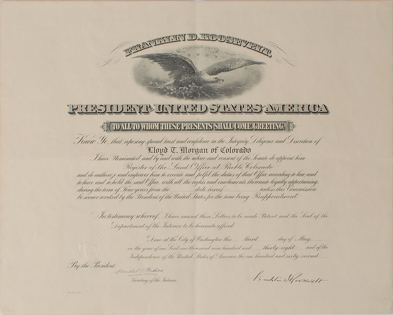 Lot 106 Franklin D. Roosevelt Signed Document