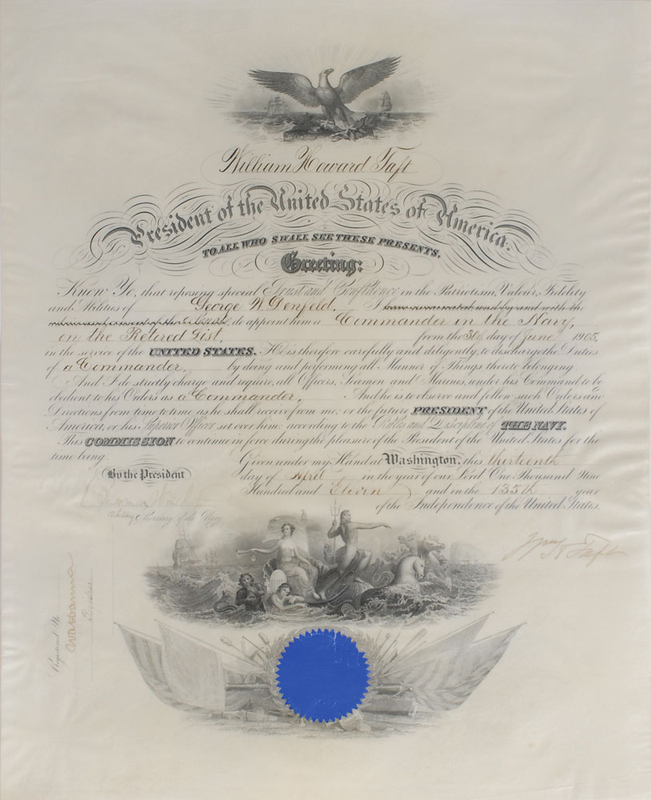 Lot 94 William H. Taft Signed Document