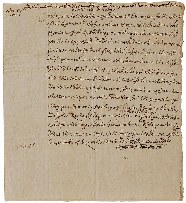 Lot 224 East Boston Signed Document