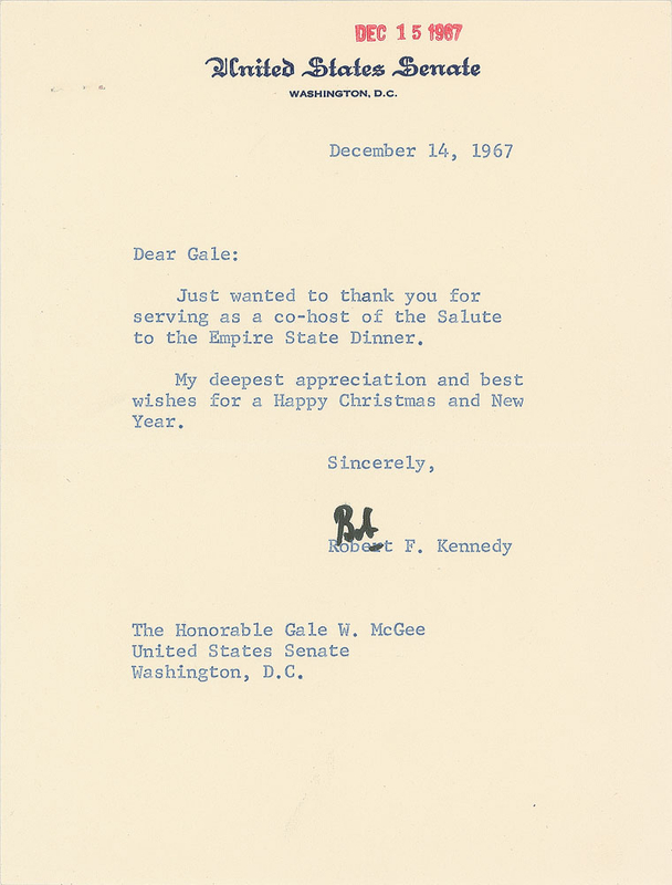Lot 341 Robert F. Kennedy Typed Letter Signed