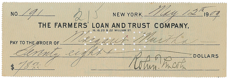 Lot 361 Robert Todd Lincoln Check
