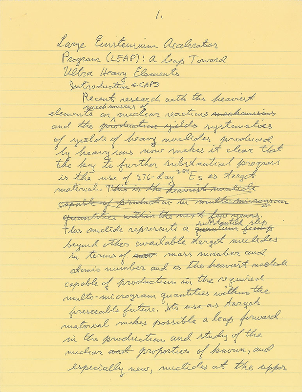Lot 379 Glenn Seaborg Signed Manuscript