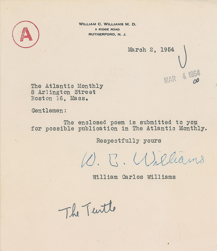 Lot 648 William Carlos Williams Typed Letter Signed