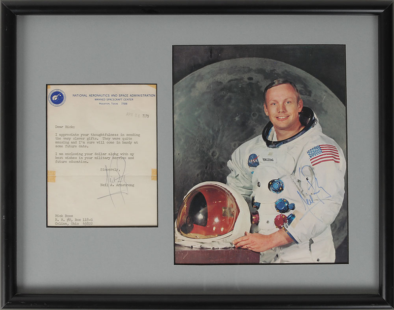 Lot 479 Neil Armstrong Signed Photograph and Typed Letter Signed