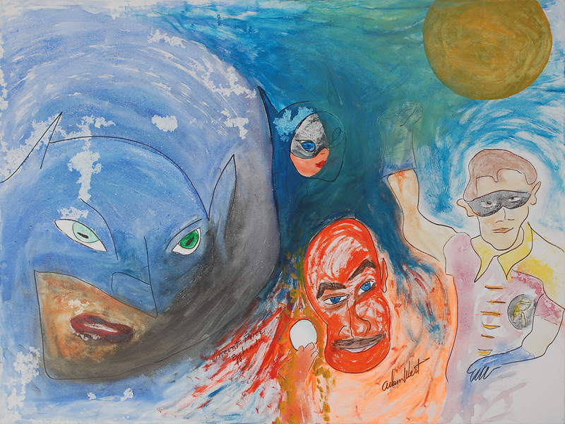 Lot 801 Batman: Adam West: Enormous Batman painting by Batman himself!