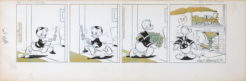 Lot 549 Disney Studios: Excellent original 1962 Donald Duck comic strip