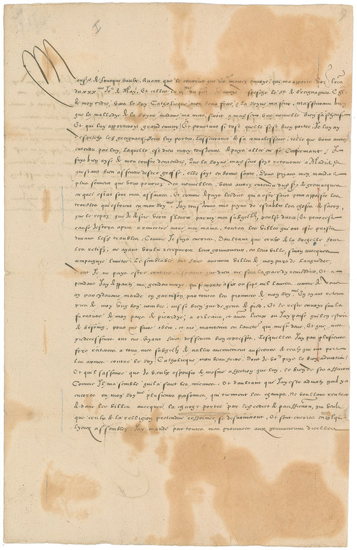 Lot 283 King Charles IX Signed Letter