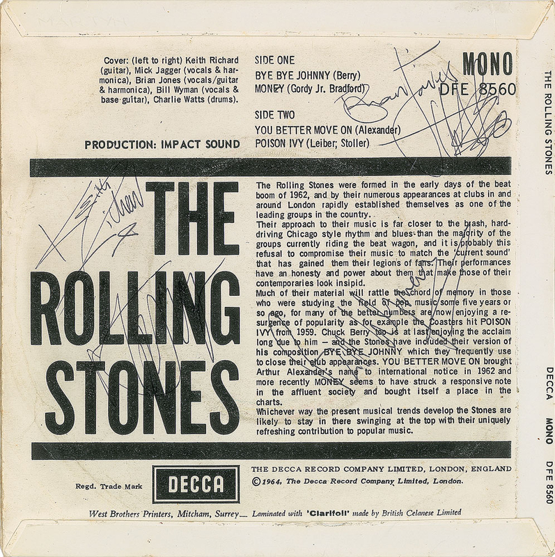 Lot 695 Rolling Stones: Fully signed debut EP