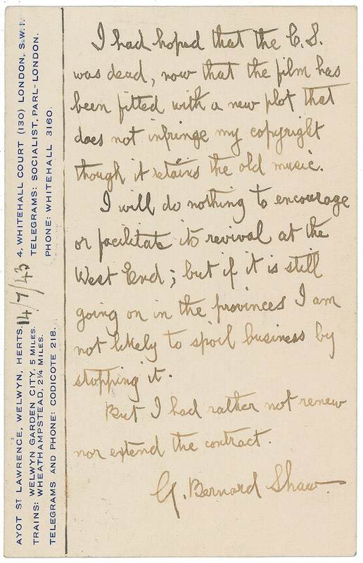 Lot 641 George Bernard Shaw Handwritten Letter Signed