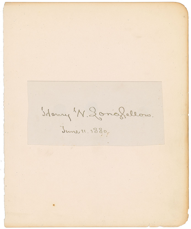Lot 629 Henry Wadsworth Longfellow