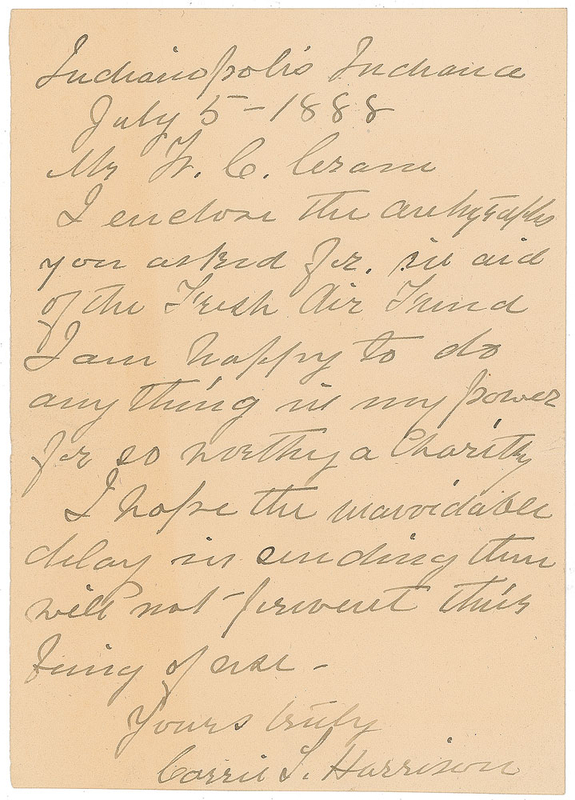 Lot 145 Caroline Harrison Handwritten Letter Signed