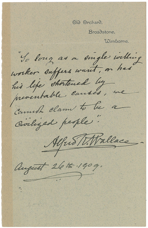 Lot 392 Alfred Wallace Signed Quote