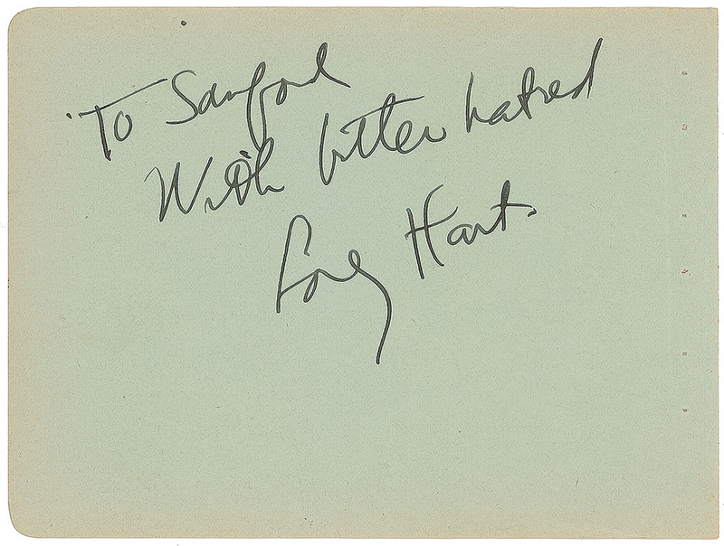 Lot 750 Richard Rodgers and Lorenz Hart Signatures
