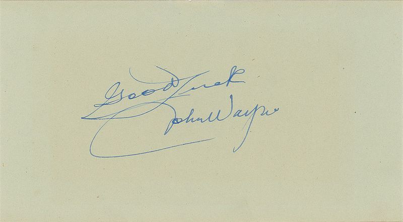 Lot 848 John Wayne Signature