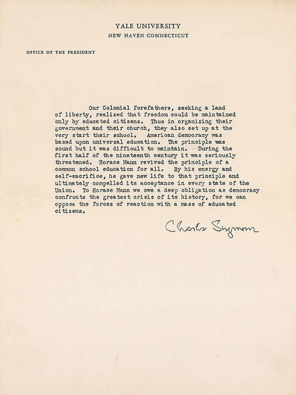 Lot 396 Yale University: Charles Seymour