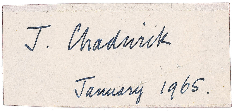 Lot 322 James Chadwick Signature