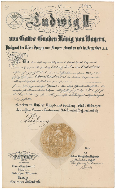 Lot 355 King Ludwig II Signed Document