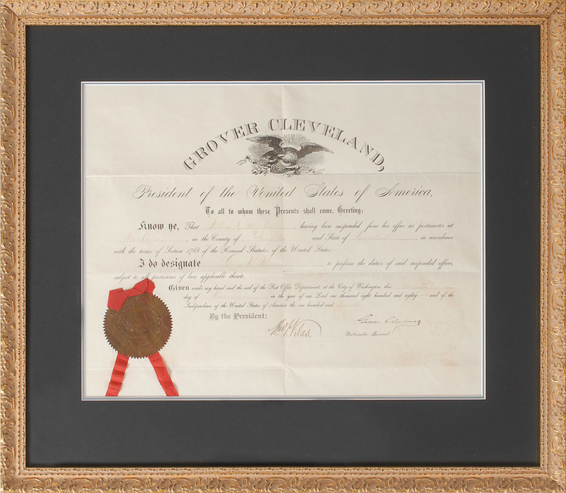 Lot 75 Grover Cleveland Signed Document