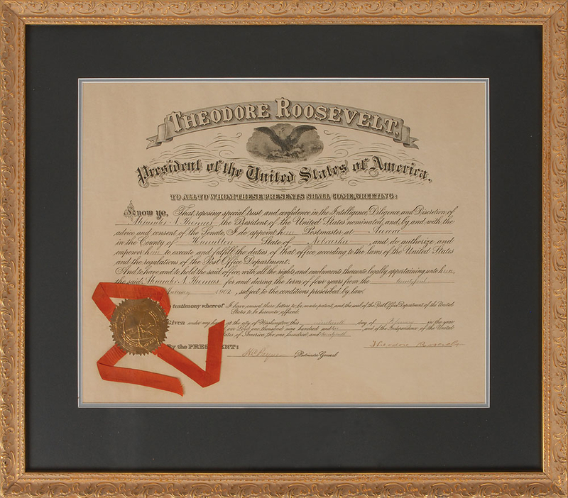 Lot 87 Theodore Roosevelt Signed Document