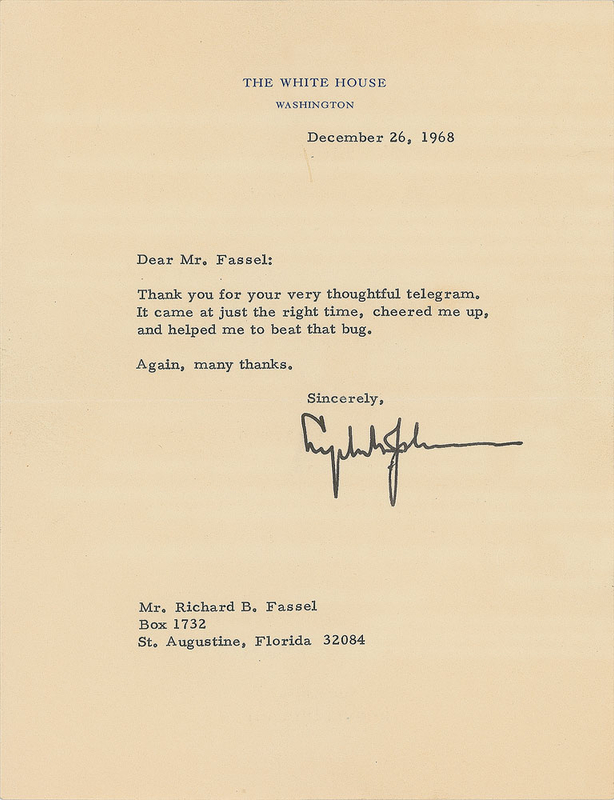 Lot 168 Lyndon B. Johnson Typed Letter Signed