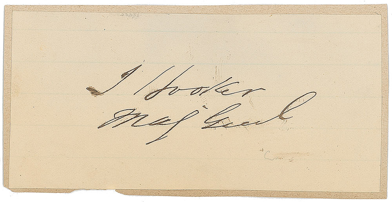 Lot 445 Joseph Hooker Signature