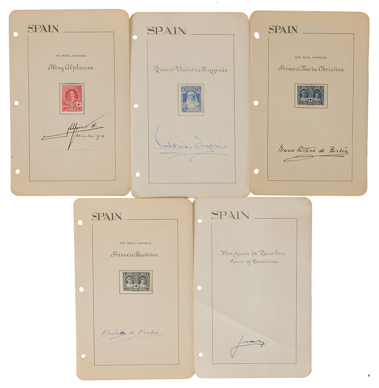 Lot 343 King Alfonso XIII and family Signatures