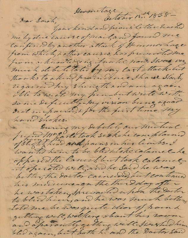 Lot 29 Andrew Jackson: “I had a long time wished to join the church publickly, but my political situation prevented me”