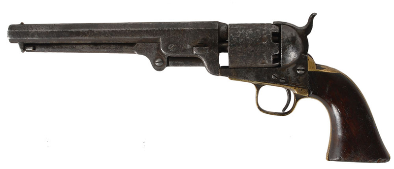 Lot 426 Pvt. A. B. Gray Confederate Gun and Holster: Classic Colt 1851 Navy Revolver used by an Alabama Partisan Ranger