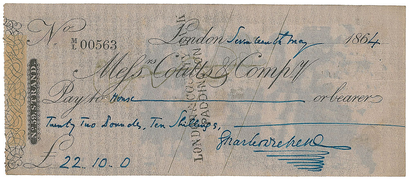 Lot 571 Charles Dickens Check