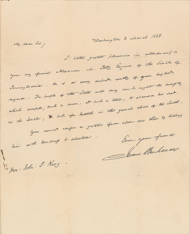 Lot 50 James Buchanan Handwritten Letter Signed