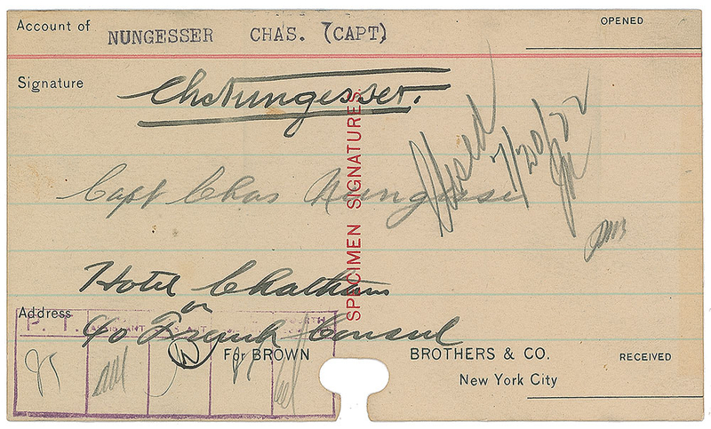 Lot 466 Charles Nungesser Signature