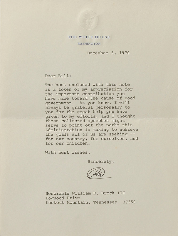 Lot 170 Richard Nixon Typed Letter Signed