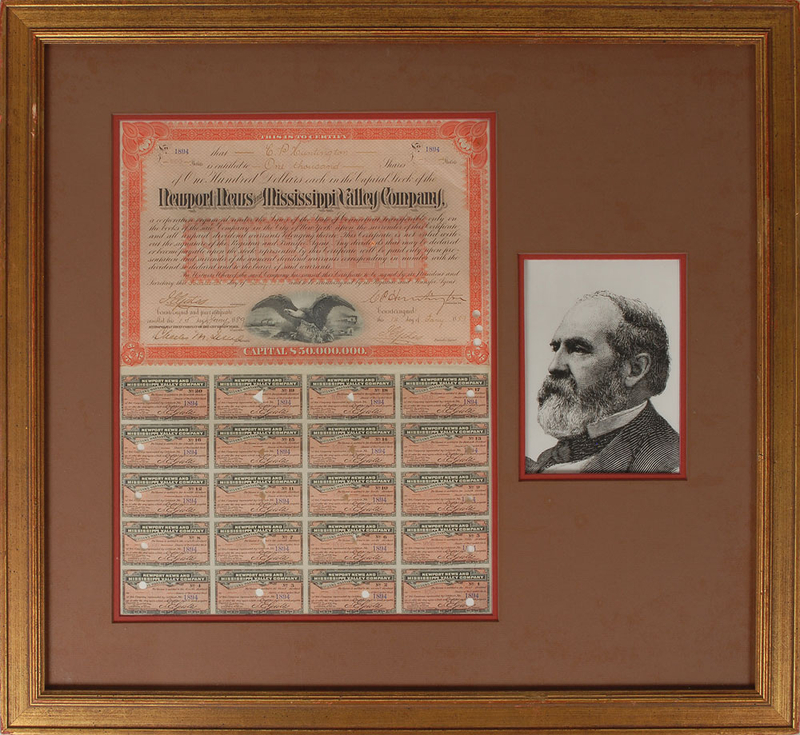 Lot 340 Collis P. Huntington Signed Document