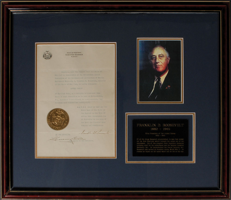 Lot 108 Franklin D. Roosevelt Signed Document