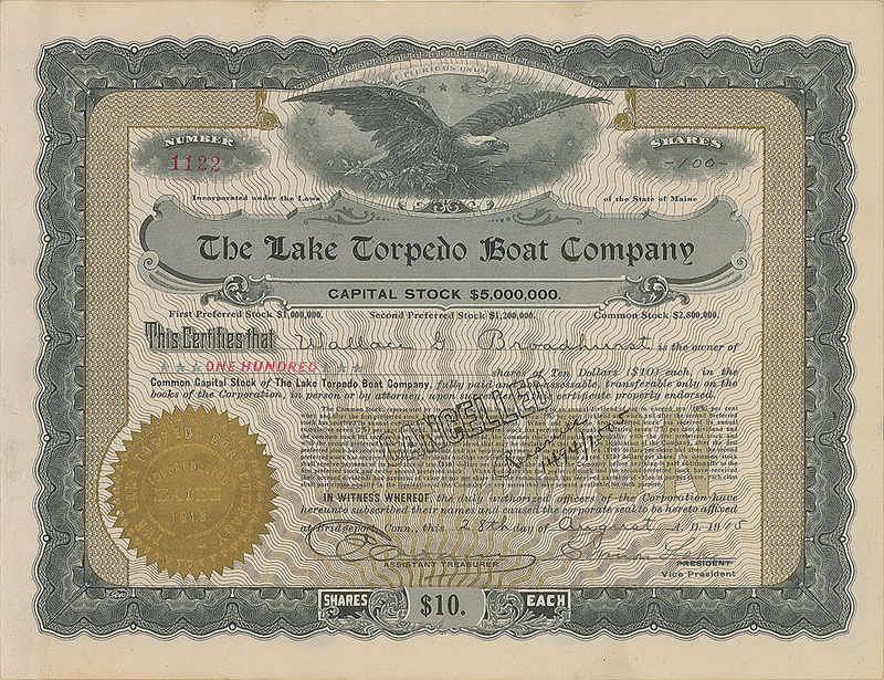 Lot 359 Simon Lake Signed Document