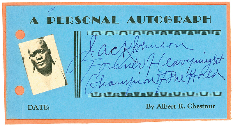 Lot 862 Jack Johnson: “Jack Johnson, Former Heavyweight Champion of the World”