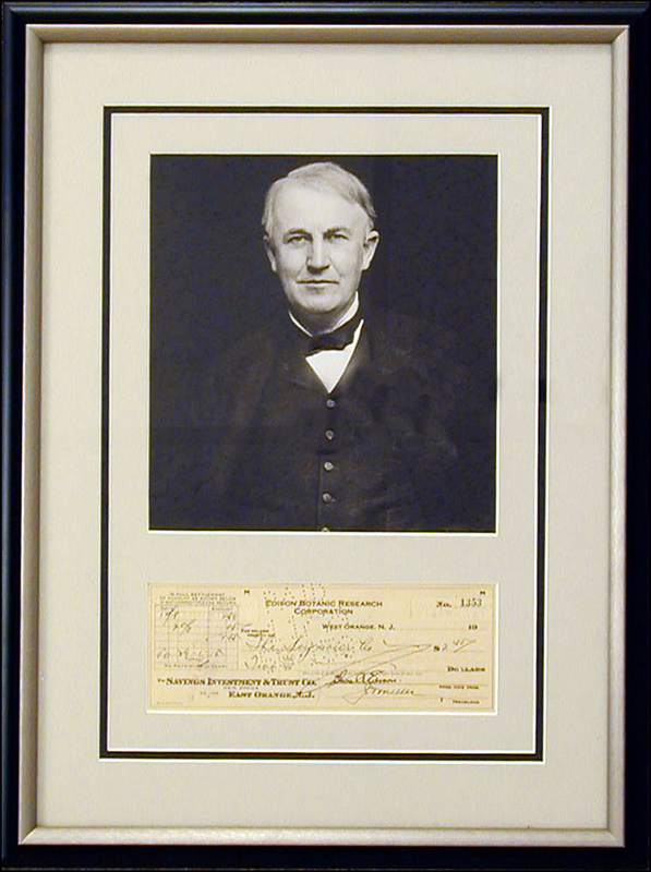 Lot 242 Thomas Edison Check